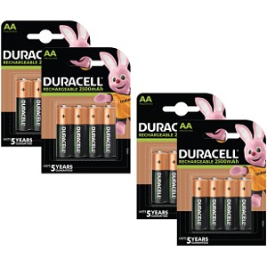 Pile Duracell PreCharged AA da 2500mAh x  16