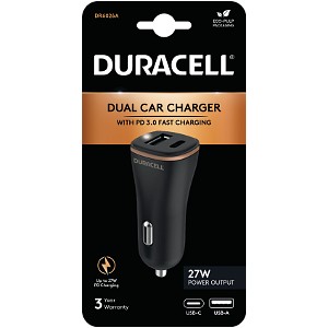 Caricabatterie da auto Duracell 27W USB-A+USB-C