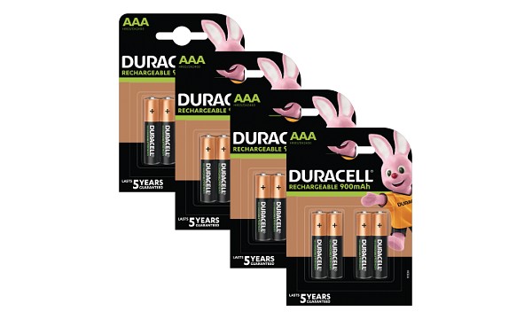 Pacco 16 pile AAA Duracell PreCharged da 900mAh