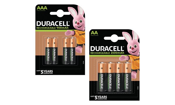Pacco 8 Pile AA & AAA Duracell Pre-Charged