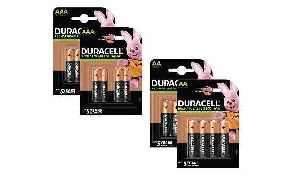 Pacco da 16 Pile AA & AAA Duracell Pre-Charged