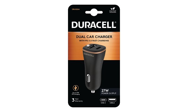 Caricabatterie da auto Duracell USB-A + USB-C