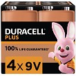 Pacco da 4 Duracell Plus Power 9v PP3